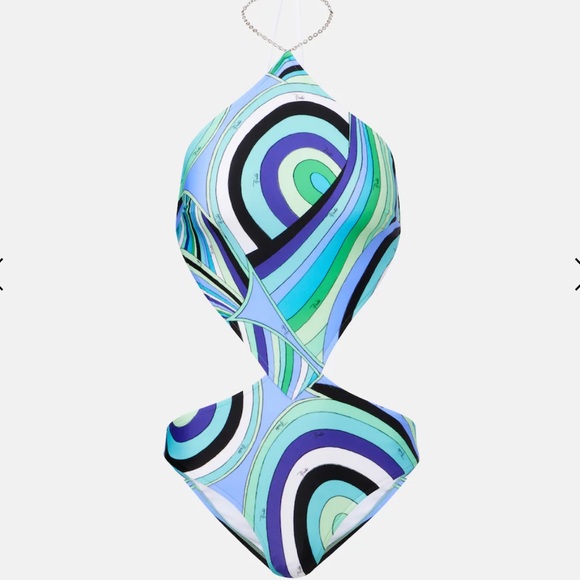 SOLD PUCCI Iride printed halterneck one piece swimsuit - Picture 3 of 13